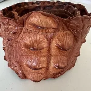 Authentic caramel brown color croc belt purchased in St Barth’s custom shop St Barth main image 2